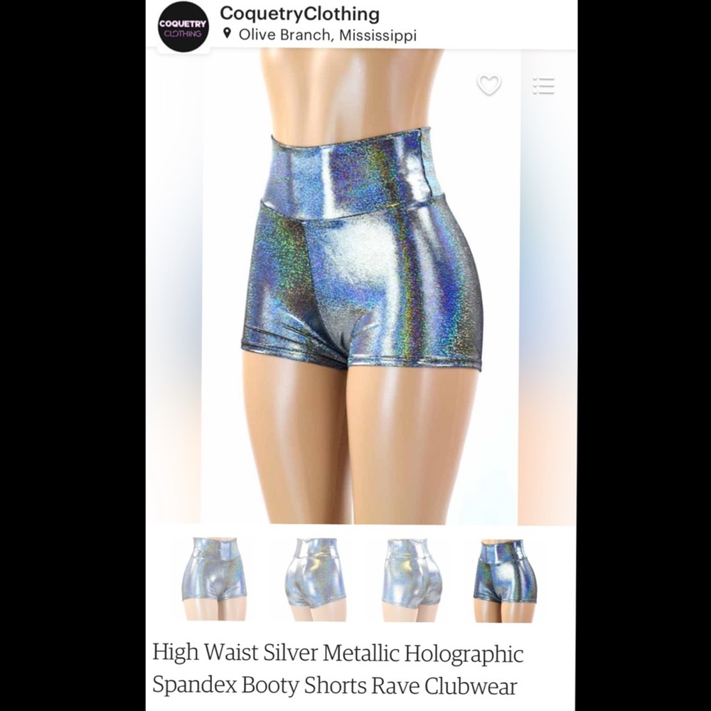 Lavender Holographic Sparkle Festival Rave Shorts